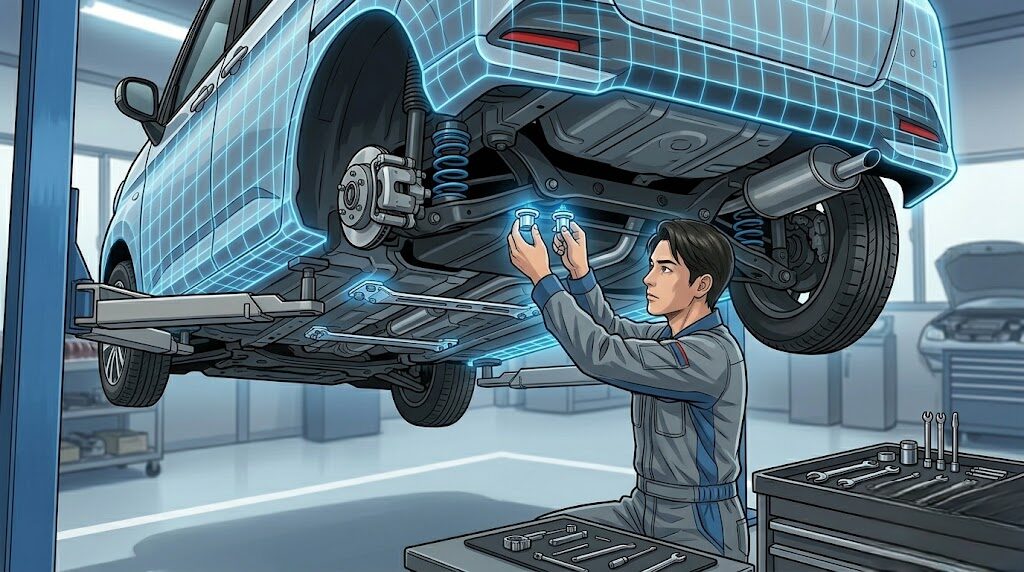 ボディ剛性を高める補強パーツとリジカラの役割