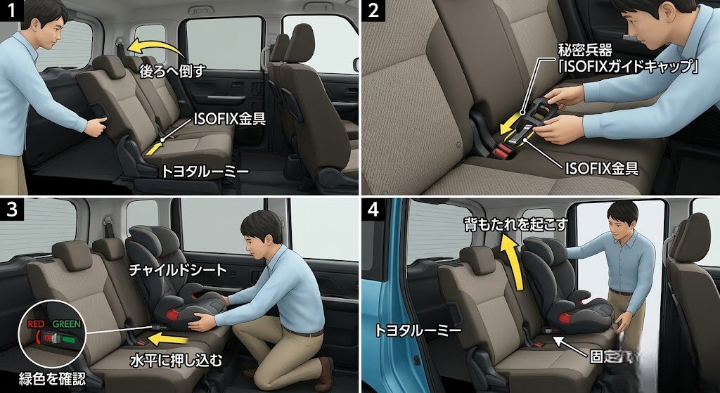 リクライニング機能を活用した挟み込み固定のコツ（4ステップ）