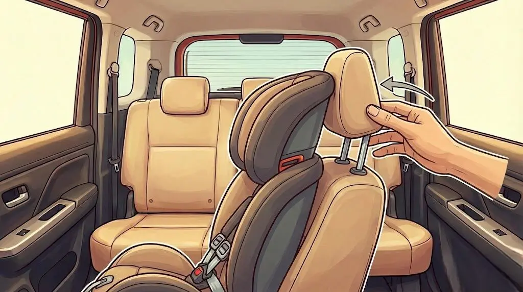 ヘッドレストの干渉で背もたれが浮く現象と対策