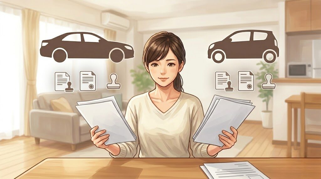 普通車と軽自動車で異なる必要書類の一覧