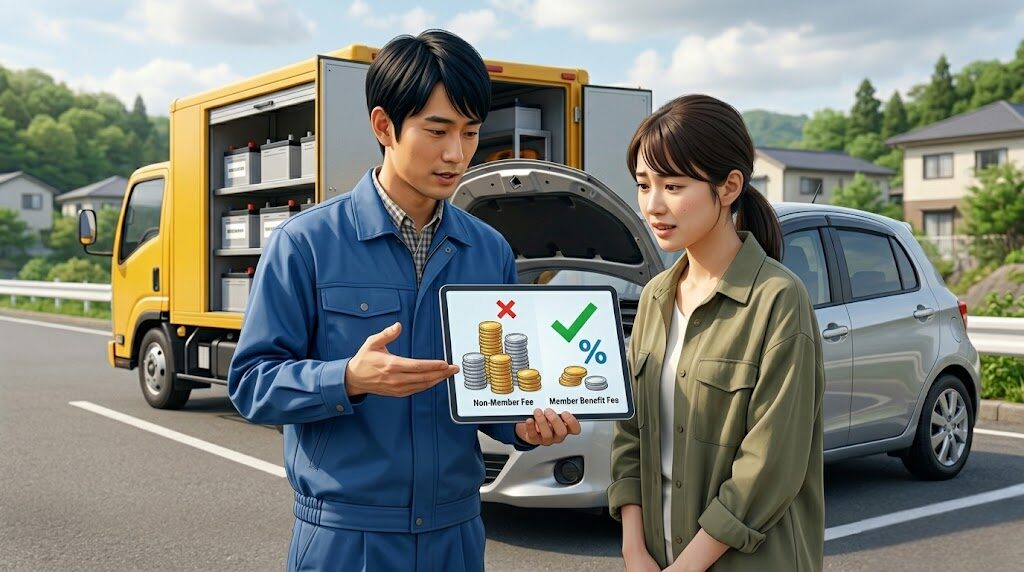 JAFのバッテリー交換にかかる費用と会員特典の差