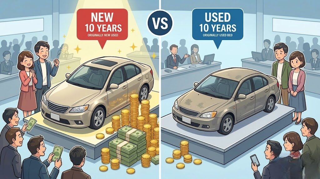 売却価格から考える新車や中古車のコスト10年比較