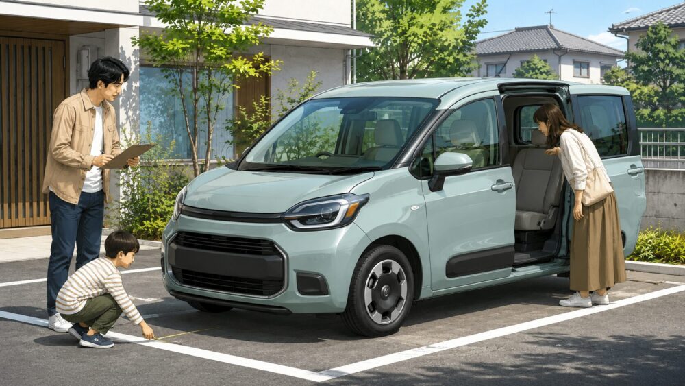 シエンタが駐車場と家族の使い方に合うか寸法を確認する家族